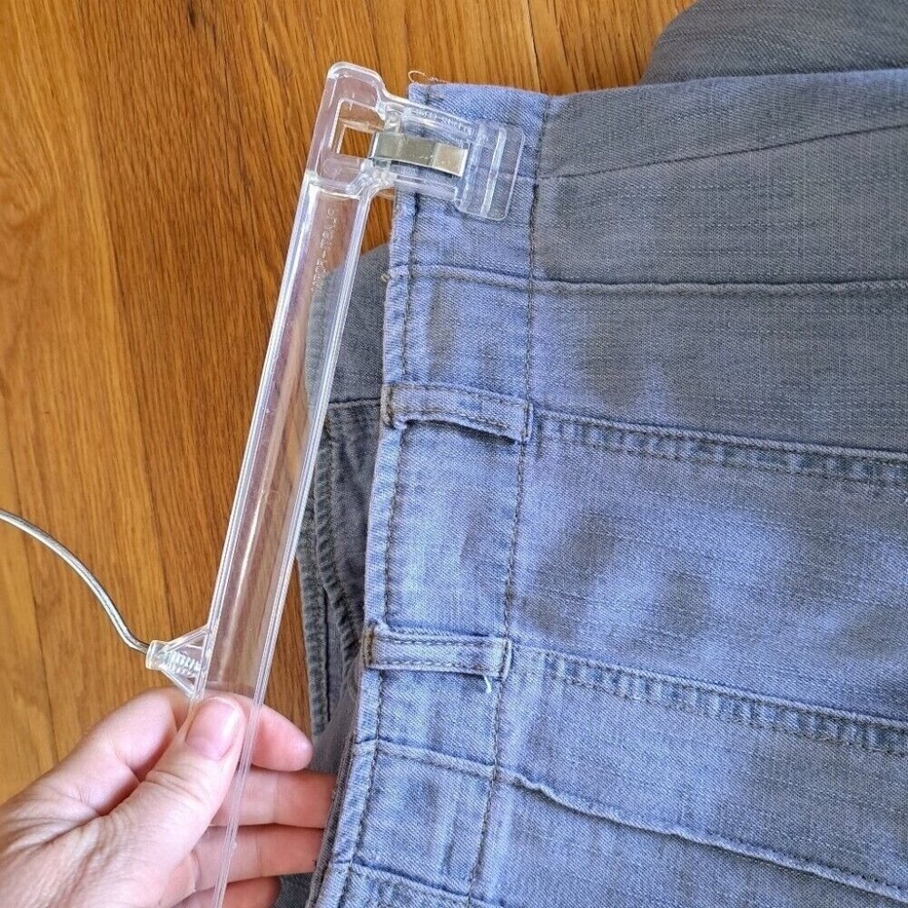 Vintage Y2K Denim Pleated Skirt Side Zip Light Wash Broomstick Size 32" Waist - Picture 5 of 8